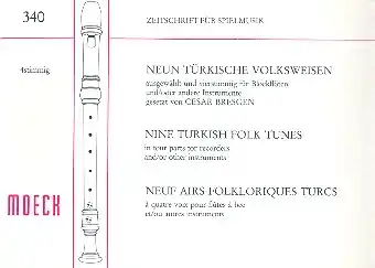 9 türkische Volksweisen für 4 Blockflöten (SATB) Neu Im Sortiment
