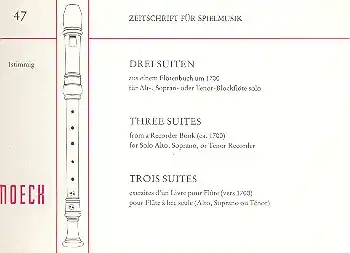 3 Suiten aus einem Flötenbuch um 1700 für Sopran-, Alt- oder Beliebt