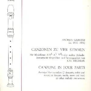 Canzonen zu 4 Stimmen für Blockflöten (SSAT) oder andere Melodieinstrumente Markenware