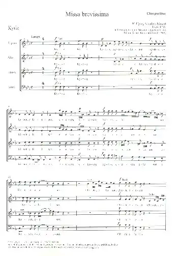 Top-Angebot Missa brevissima für gem Chor und Orchester
