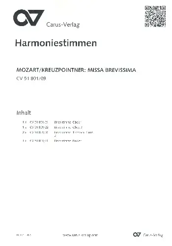Missa brevissima für Soli, gem Chor und Orchester Sichere Zahlung