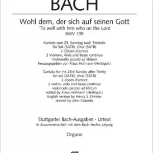 Wohl dem, der sich auf seinen GottKantate Nr.139 BWV139 für Soli, gem Chor, Streicher und Bc (vc pic Versand Am Gleichen Tag