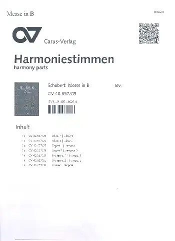 Knallerangebot Messe B-Dur D324 op.posth.141 für Soli, gem Chor und Orchester