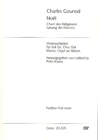 Top-Seller Noel Weihnachtslied für Soli (SA), Frauenchor, Klavier und Orgel ad lib.