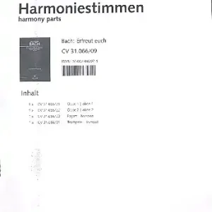 Abverkauf Erfreut euch, ihr Herzen Kantate Nr.66 BWV66