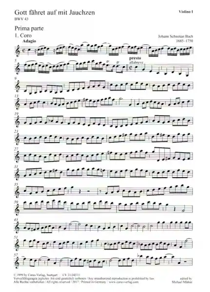 Gott fähret auf mit Jauchzen Kantate Nr.43 BWV43 Finale Aktion