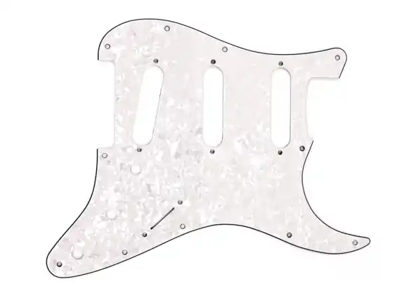 Meistverkauft Fender Modern Style SSS Stratocaster Pickguard 4-Ply White Pearl
