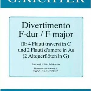 Top-Seller Divertimento F-Dur für 4 flauti traversi und 2 flauti d'amore in As (2 Altquerflöten in G)