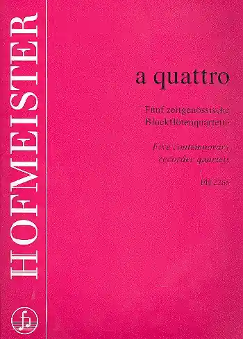 Preis Gesenkt A quattro für 4 Blockflöten (SATB)