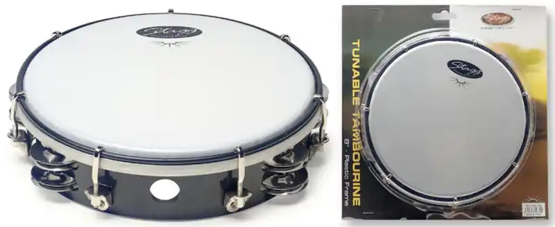 Stagg TAB-208P/BK Kunststoff Tambourin 8" Schneller Versand