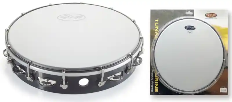 Neuheit Stagg TAB-112P/BK Kunststoff Tambourin 12"