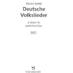 Jetzt Bestellen Deutsche Volkslieder Band 1 für gem Chor