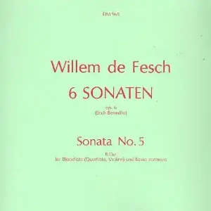 Abverkauf Sonate B-Dur op.6,5 für Blockflöte (fl, vl) und Bc