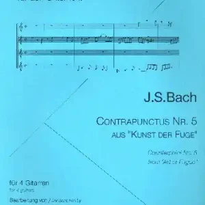 Jetzt Bestellen Contrapunctus Nr.5 aus 'Die Kunst der Fuge' BWV1080 für 4 Gitarren