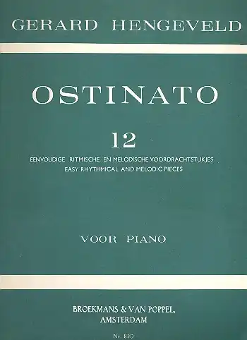 Preisknaller OSTINATO VOOR PIANO 12 EENVOUDIGE RITMISCHE EN MELODI-