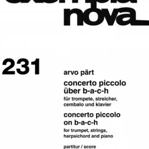 Nur Für Kurze Zeit Concerto piccolo über B-A-C-H für Trompete, Streicher, Cembalo