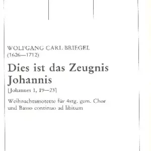 Dies ist das Zeugnis Johannis für gem Chor und Bc ad lib Preisreduziert