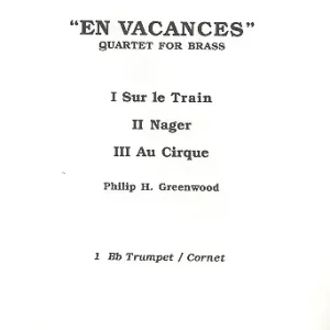 En vacances for brass quartet -score+8parts- Neuheit