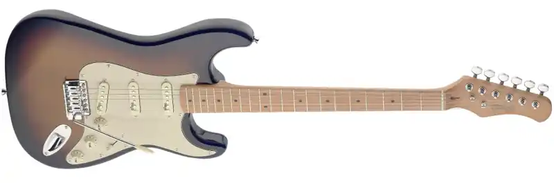 Geprüft Stagg SES50M-SB E-Gitarre
