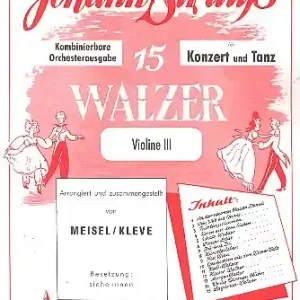 15 Walzer für Konzert und Tanz für Salonorchester Abverkauf