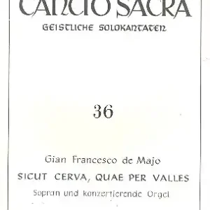 Sicut cerva, quae per valles für Sopran und obligate Orgel Direktkauf
