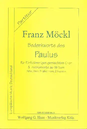 Top-Angebot Bedenkworte des Paulus für gem Chor (SSATB) und Instrumente ad lib.
