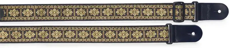 Kostenloser Versand Stagg Woven Cross Yellow Gitarrengurt