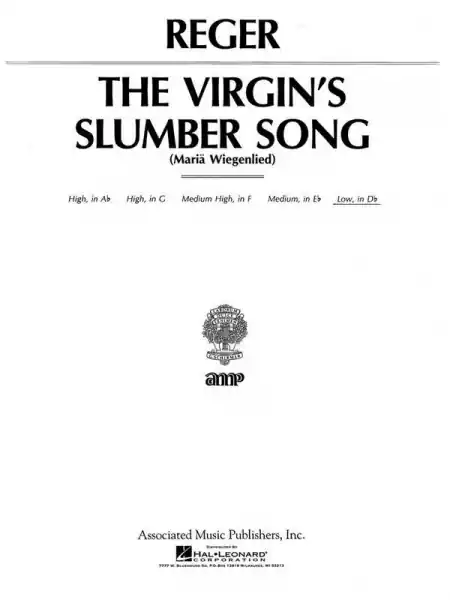 The Virgin's Slumber Song in db major for low voice and piano (dt/en) Top-Angebot