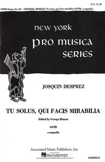 Tu solus qui facis miribilia for mixed chorus a cappella Kostenfreie Lieferung