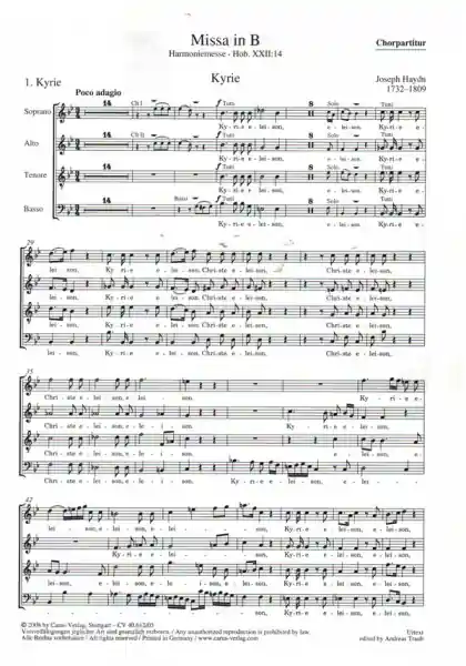Rabatt Harmoniemesse B-Dur Hob.XXII:14 für Soli, gem Chor und Orchester