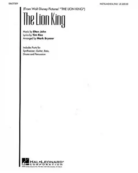 The Lion King (Medley) for chorus and instruments Knallerangebot