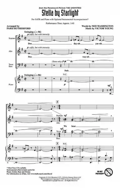 Stella by Starlight for mixed chorus (SATB) and piano, score Top-Preis