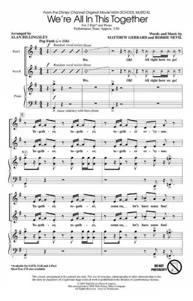 We're all in this together for 2-part chorus and piano, score Bestpreis