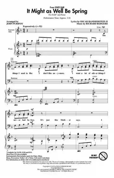 It might as well be Spring for mixed chorus (SAB) and piano Markenware