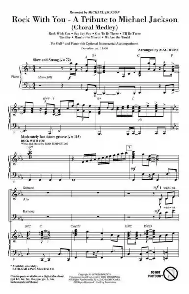 Wochenendangebot Rock with you - A Tribute to Michael Jackson for mixed chorus (SAB) and instruments