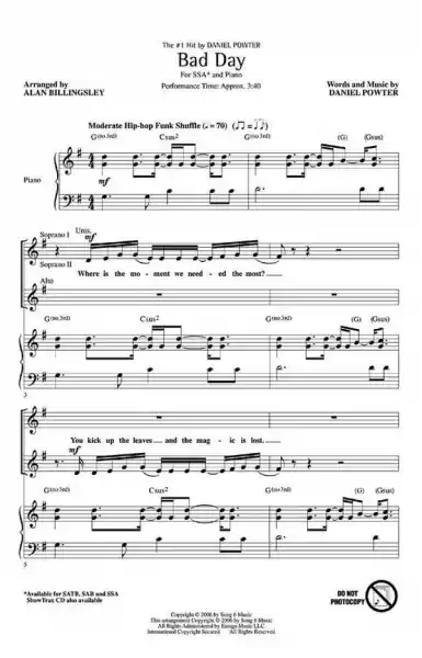 Bad Day for female chorus and piano Preisreduziert