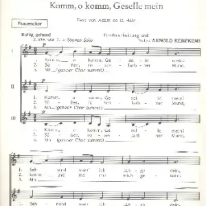 Saisonangebot Komm o komm Geselle mein für Frauenchor a cappella