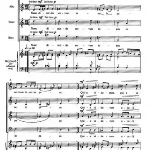 Preisreduziert Nunc dimitttis for mixed chorus a cappella score