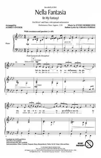 Nella Fantasia (In my Fantasy) for femal chorus (SSAA) and piano Billig