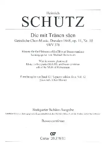 Die mit Tränen säen SWV378 für gem Chor und Bc Rabatt