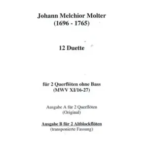 Neu Im Sortiment 12 Duette für Querflöten ohne Bass für 2 Altblockflöten (Ausgabe B)