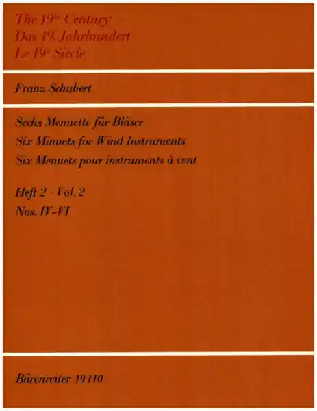 6 Menuette Band 2 (nos.4-6) für Bläser (Fl, Ob, 2 Klar, 2 Hörner, 2 Fagotte, Klavier ad lib.) Neu Im Sortiment