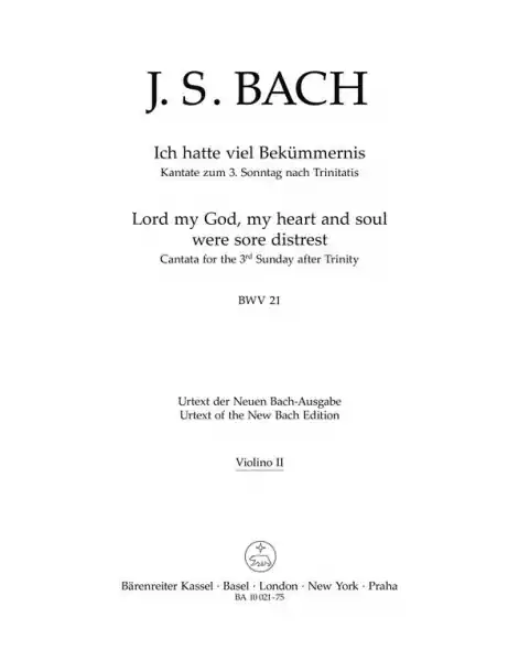 Ich hatte viel Bekümmernis Kantate Nr.21 BWV21 Kostenfreie Lieferung