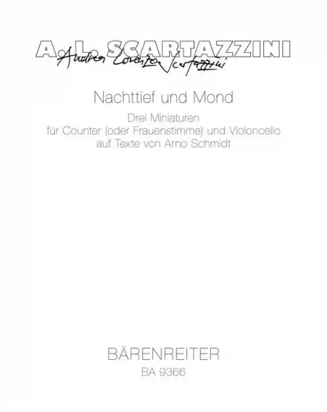 Nachttief und Mond für Countertenor (Frauenstimme) und Violoncello Direkt Vom Hersteller