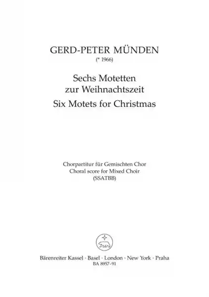 6 Motetten zur Weihnachtszeit für gem Chor a cappella Echt