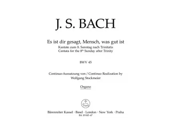 Es ist dir gesagt, Mensch, was gut ist BWV45 für Soli, gem Chor, Orchester Bestpreis