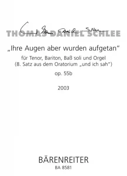 Ihre Augen aber wurden aufgetan op.55b für Tenor, Bariton, Bass und Orgel Markenware