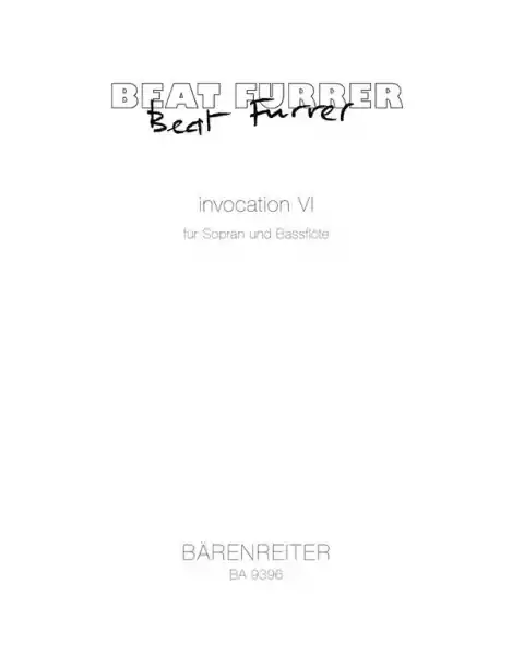 Invocation Nr.6 für Sopran und Bassklöte Neuheit