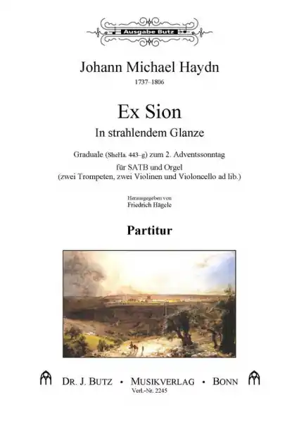 Neue Kollektion Ex Sion für gem Chor, 2 Trompeten, Violoncello und Orgel (2 Violinen ad lib)