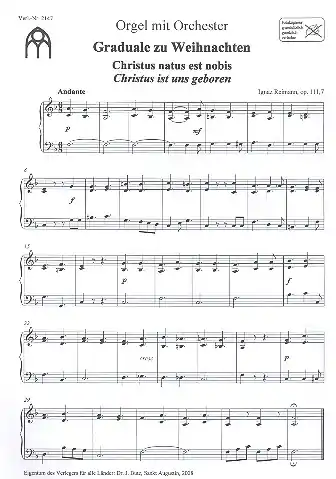 2 Weihnachtsgradualien für gem Chor, Streicher und Orgel (Orgel solo ad lib.) Neue Ware